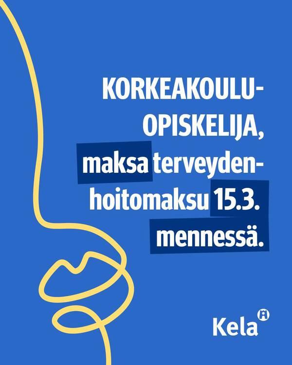 Tää on sun muistutus maksaa terveydenhoitomaksu!🫵 Korkeakouluopiskelijan terveydenhoitomaksun eräpäivä on&hellip;