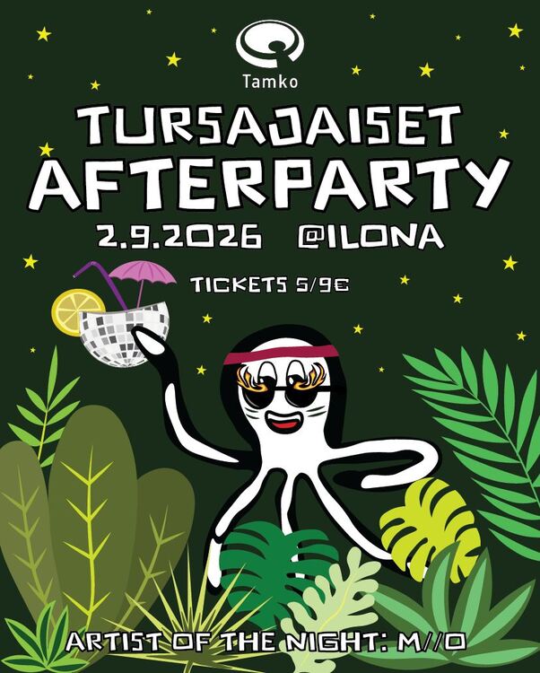 Bailaa Tursajaistunnelmassa yöhön saakka virallisilla jatkoilla Viihdemaailma Ilonassa! 🐙Bileet on&hellip;