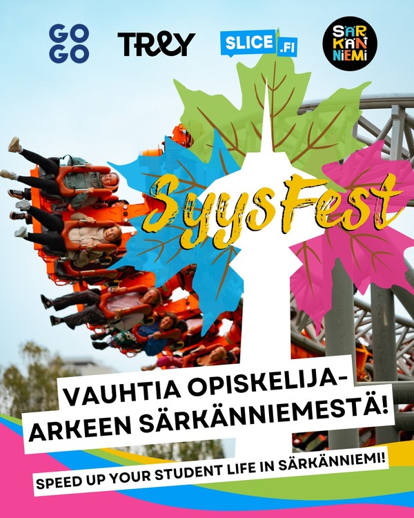 Vauhtia opiskeluiden alkuun! 🎢 Tule huvittelemaan SyysFestiin kanssaopiskelijoiden kesken Särkänniemeen&hellip;