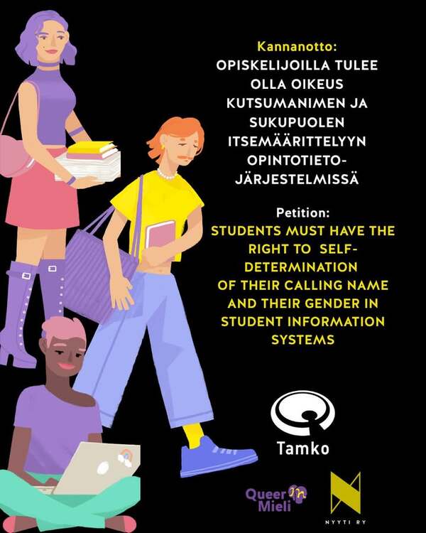 Sukupuolivähemmistöihin kuuluvilla opiskelijoilla ei ole yhdenvertaista oikeutta saada opintotietojärjestelmiin todellista&hellip;