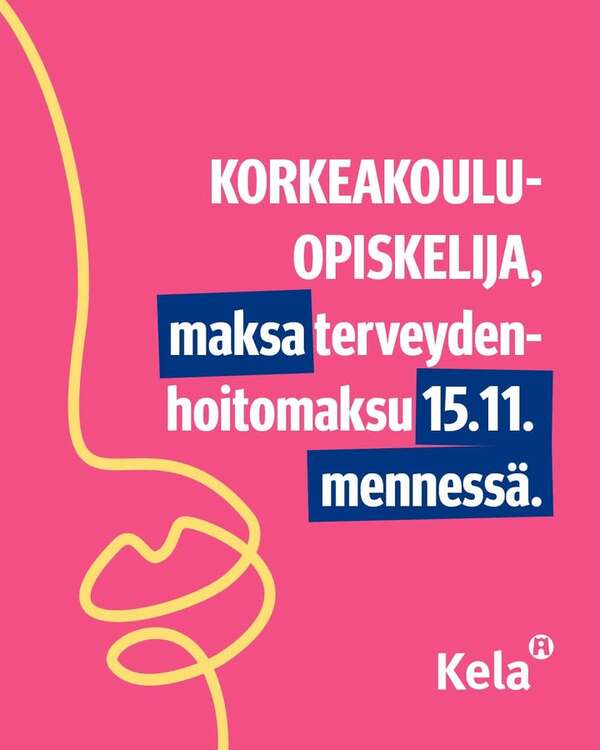 Tää on sun muistutus maksaa terveydenhoitomaksu!🫵 Jos olet ilmoittautunut läsnäolevaksi&hellip;