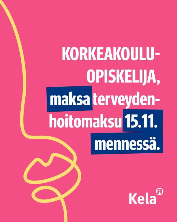 Tää on sun muistutus maksaa terveydenhoitomaksu!🫵 Jos olet ilmoittautunut läsnäolevaksi&hellip;