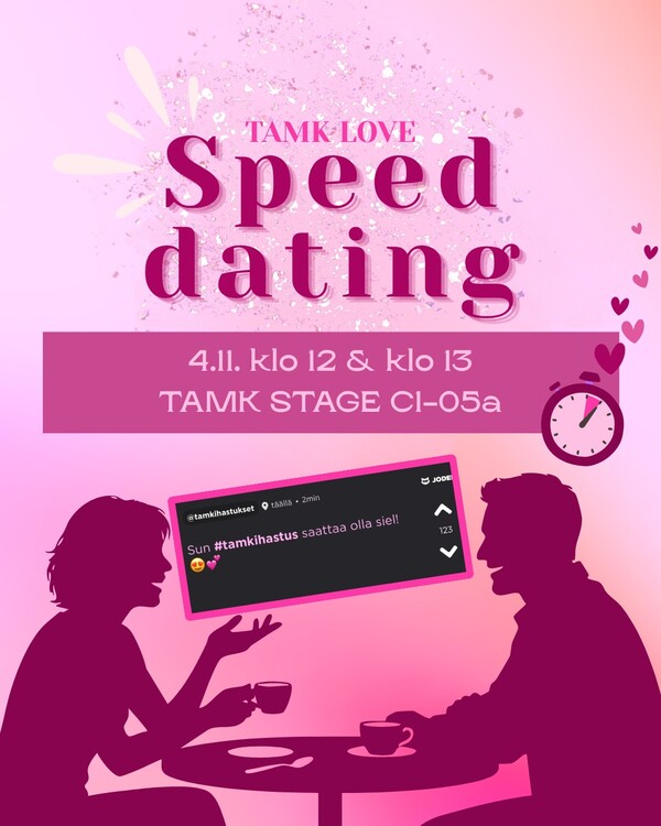 🩷TAMK LOVE x SPEED DATING🩷 Turhauttaako deittiappit? Kaipaatko aitoja kohtaamisia?&hellip;